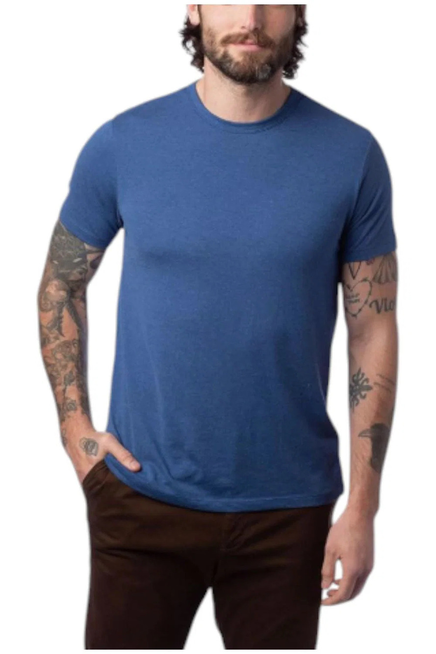 Alternative Men's Short Sleeve Tri-Blend Crewneck Tee Heather Royal